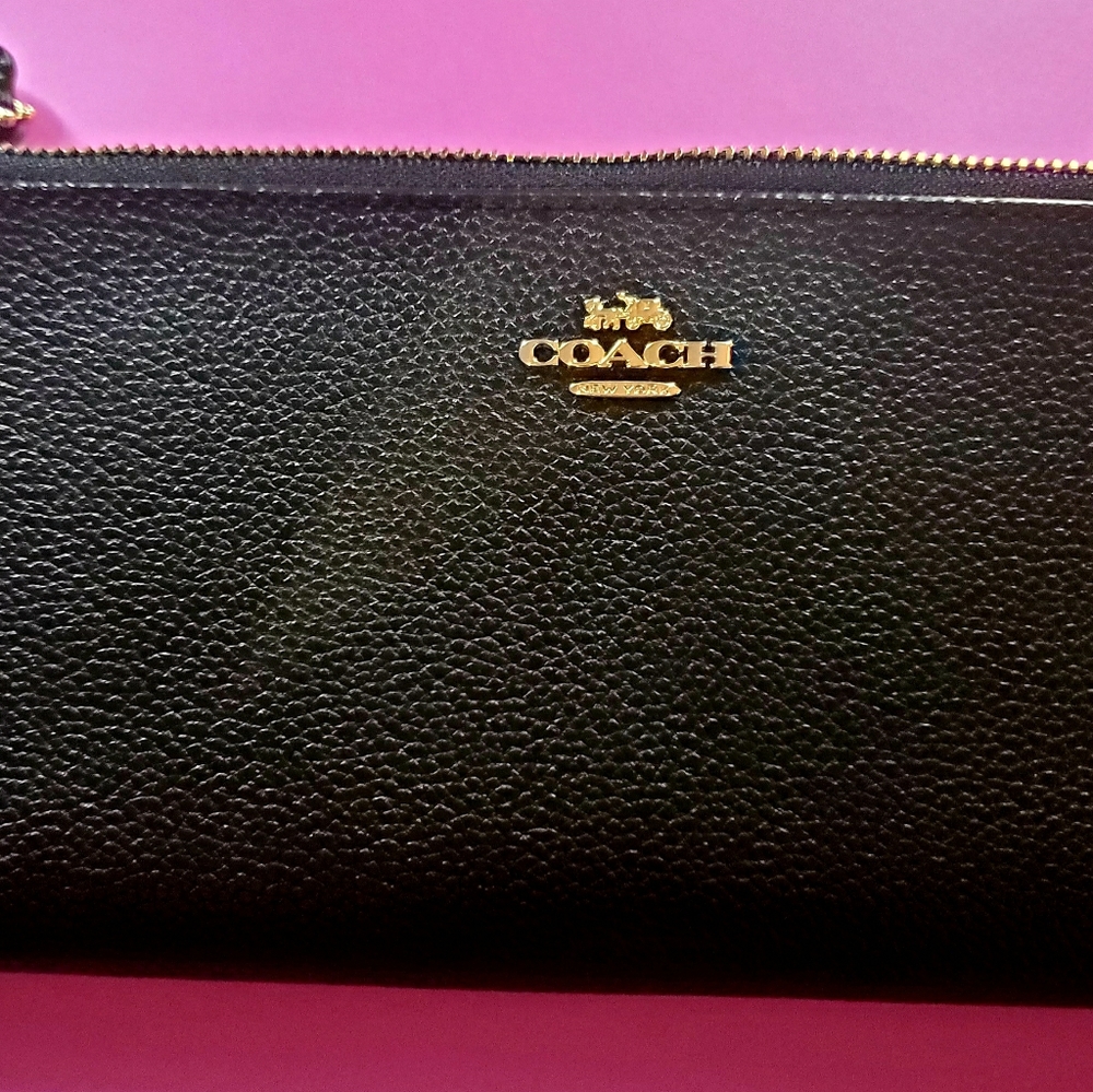 Black coach wristlet